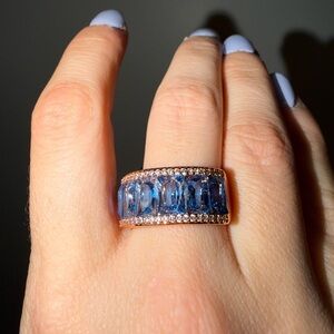 Bomb Party RG77679 Beneath the Surface Aqua Blue Spinel on Rose Gold